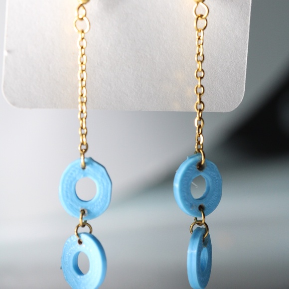 Handmade 3D printed Cute Ocean Hoops Earrings New - Picture 1 of 6